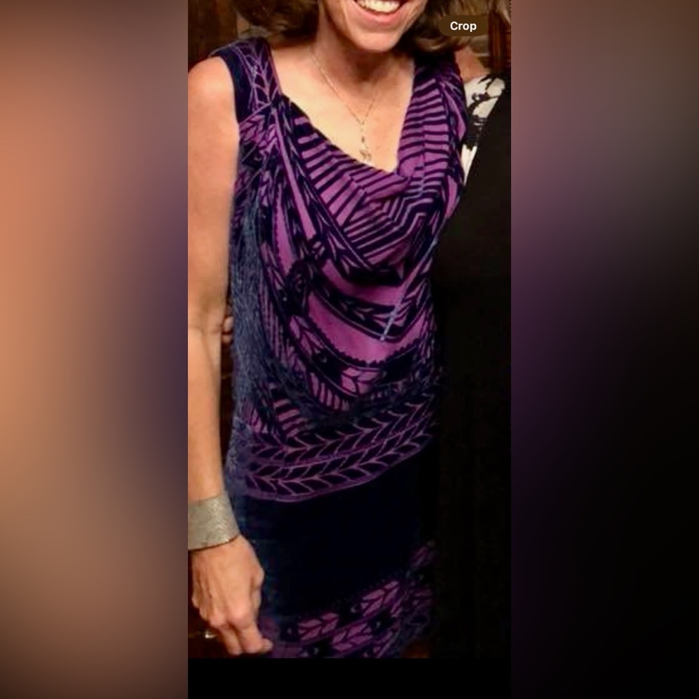Nanette Lapore Purple Velvet Sleeveless Dress